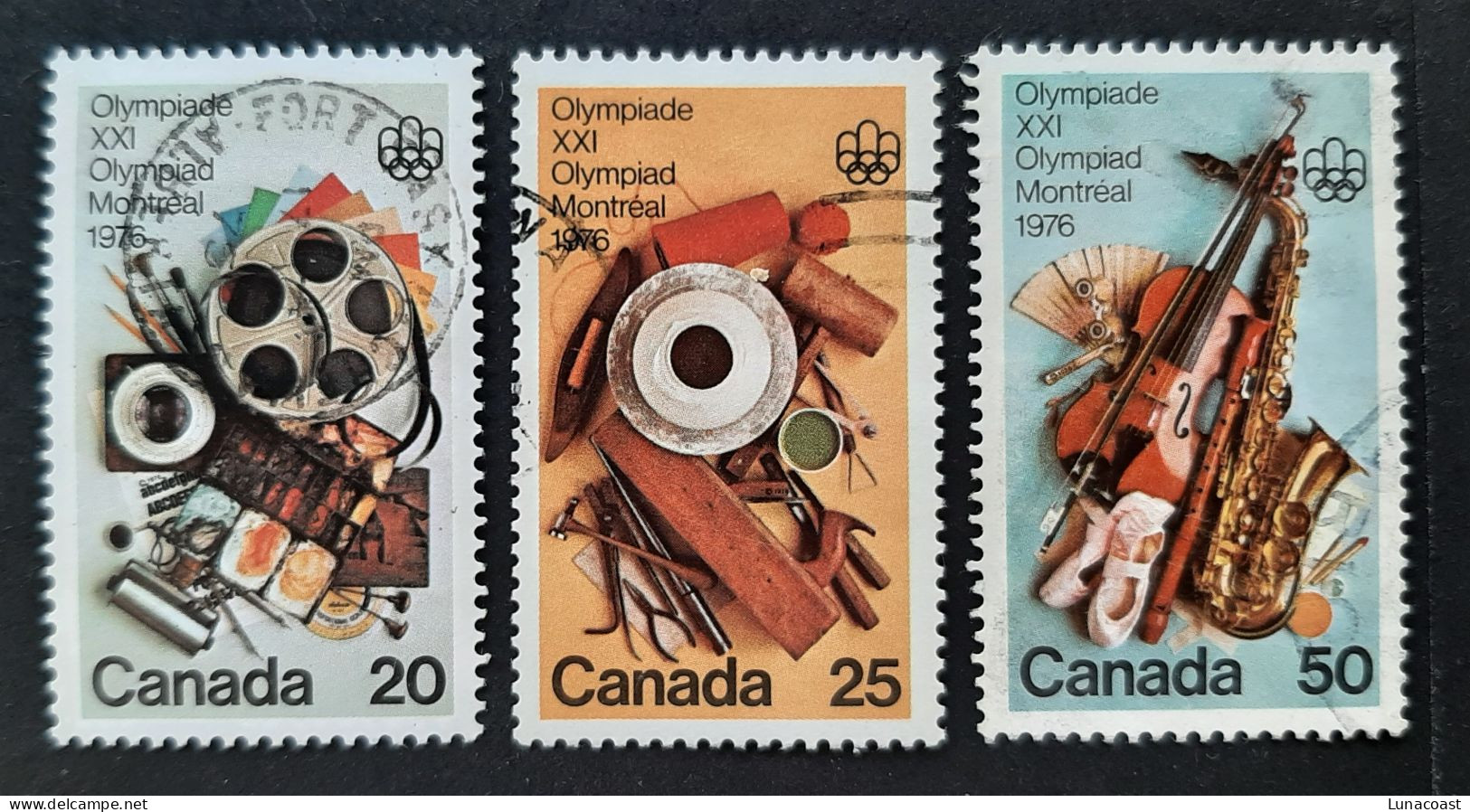 Canada 1976  USED  Sc684 -686,  20c-25c-50c Olympic Arts And Culture - Oblitérés