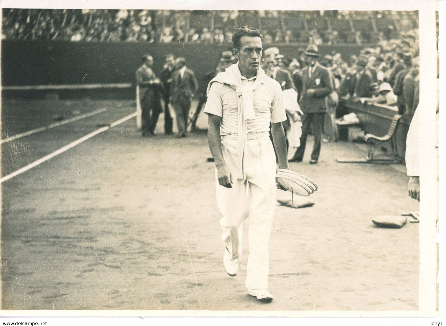 Photo Meurisse Années 1930,Tennis Henry Cochet Après La Coupe Davis, Format 13/18 - Deportes