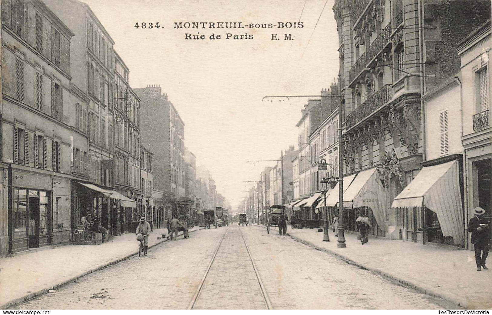 FRANCE - Montreuil Sous Bois - Vue Sur La Rue De Paris - E.M - Carte Postale Ancienne - Montreuil