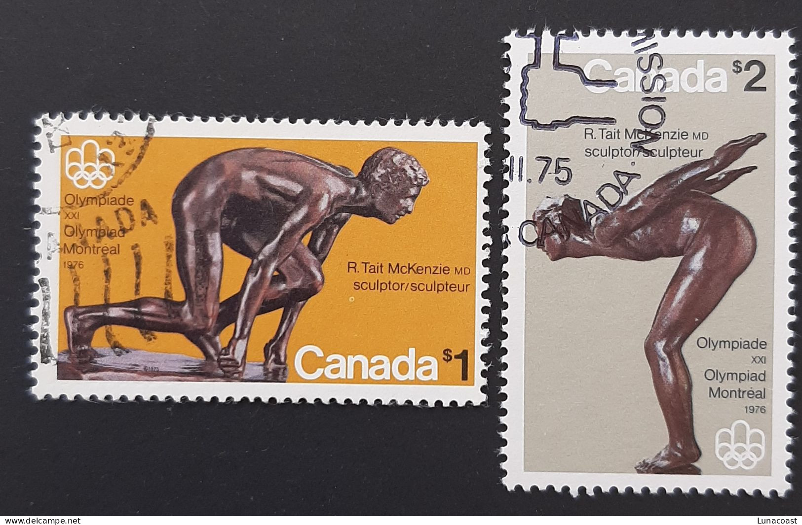 Canada 1975  USED  Sc656 -657,  1$ And 2$ Olympic Sculptures - Oblitérés