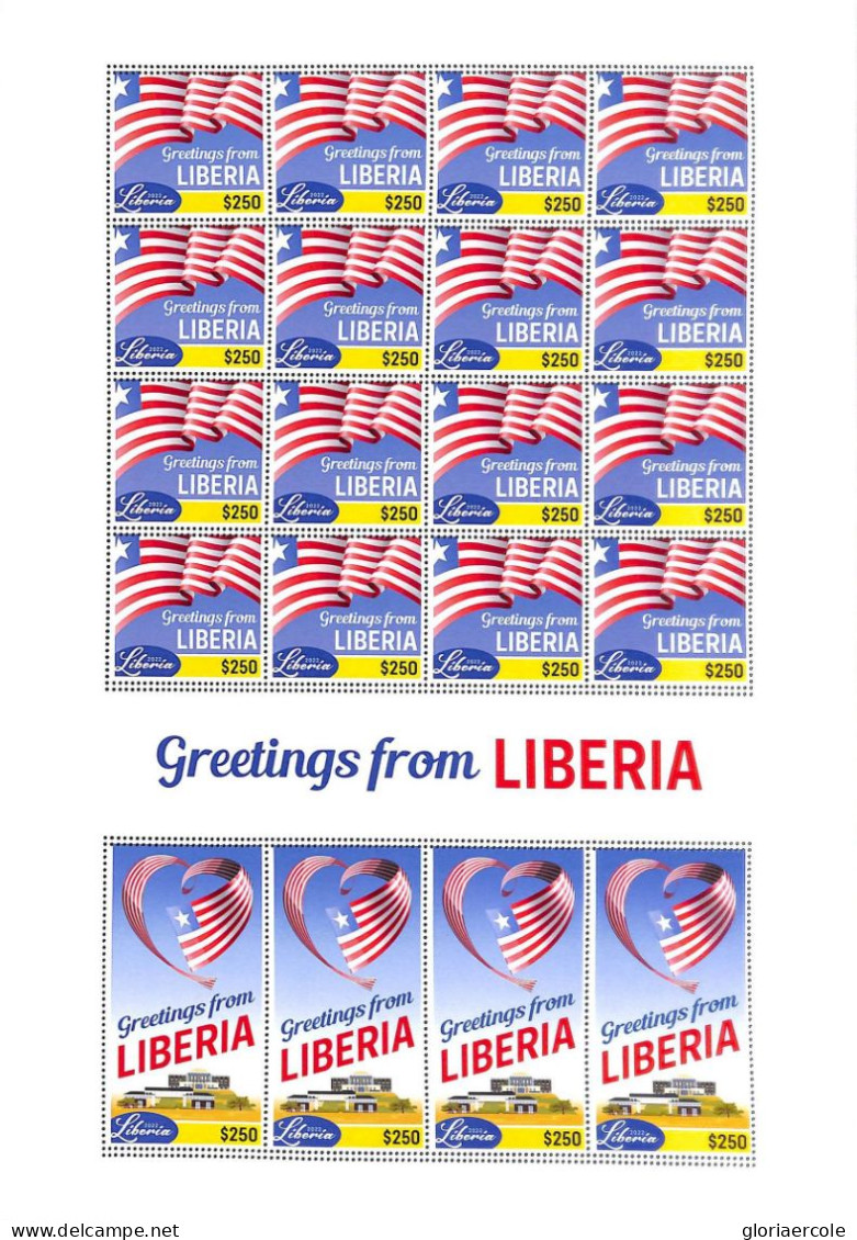 A8983 - LIBERIA - ERROR MISPERF Stamp Sheet  - 2022 - FLAGS - Otros & Sin Clasificación