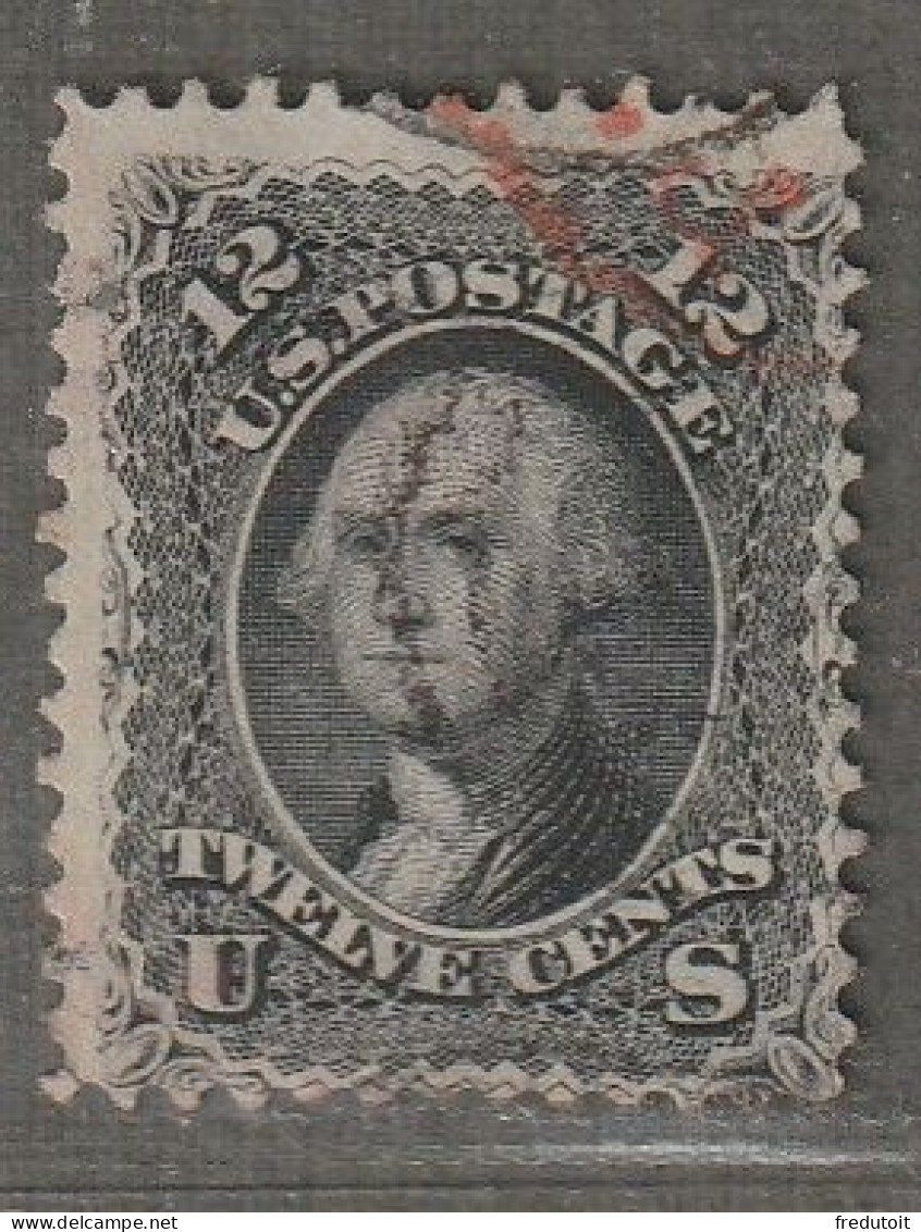 Etats-Unis D'Amérique - N°23 Obl (1861) G.Washington : 12c Noir. - Used Stamps