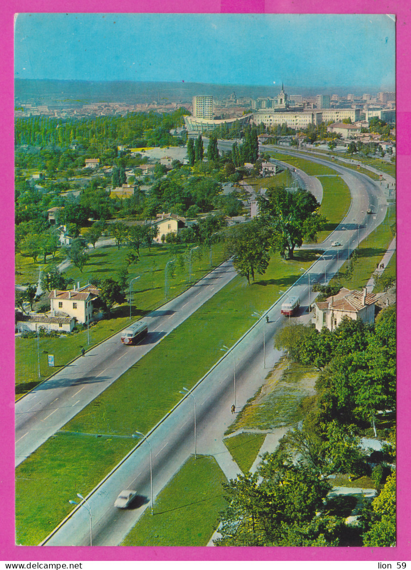 308411 / Bulgaria - Varna Warna - Die Autobahn The Highway Bus Car Panorama PC 1970 USED 3 St. Spring, Two Roosters ,  - Storia Postale