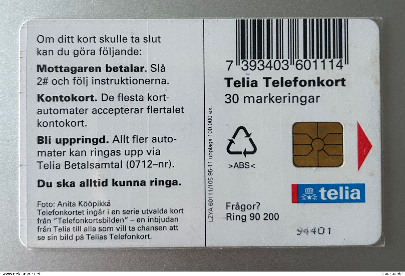 Suède Télécarte 30 - Sweden