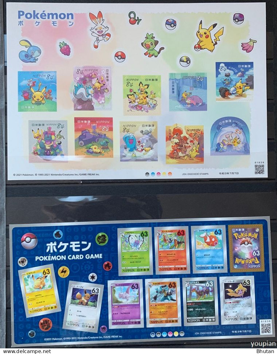 Japan 2021, Pokémon Card Game, Two MNH Sheetlets - Unused Stamps