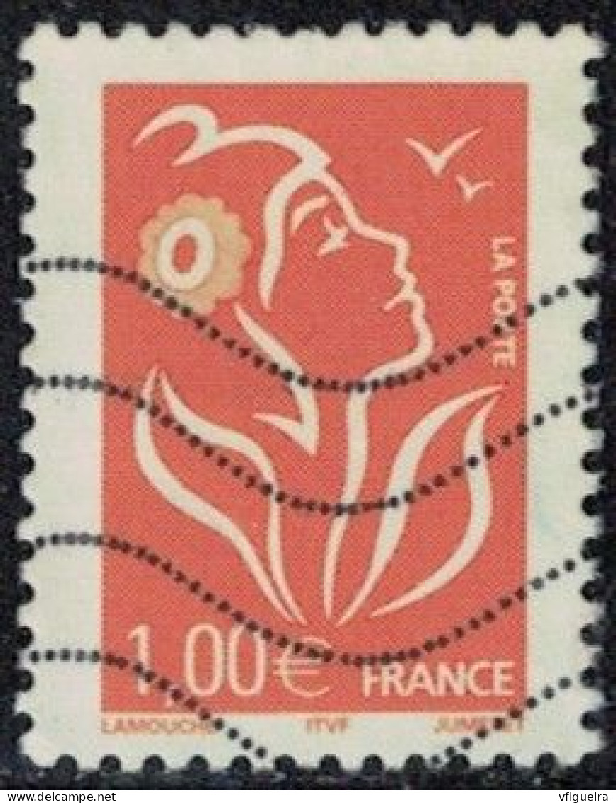 France 2005 Oblitéré Used Marianne De Lamouche Orange 1 Euro Y&T FR 3739 SU - 2004-2008 Maríanne De Lamouche