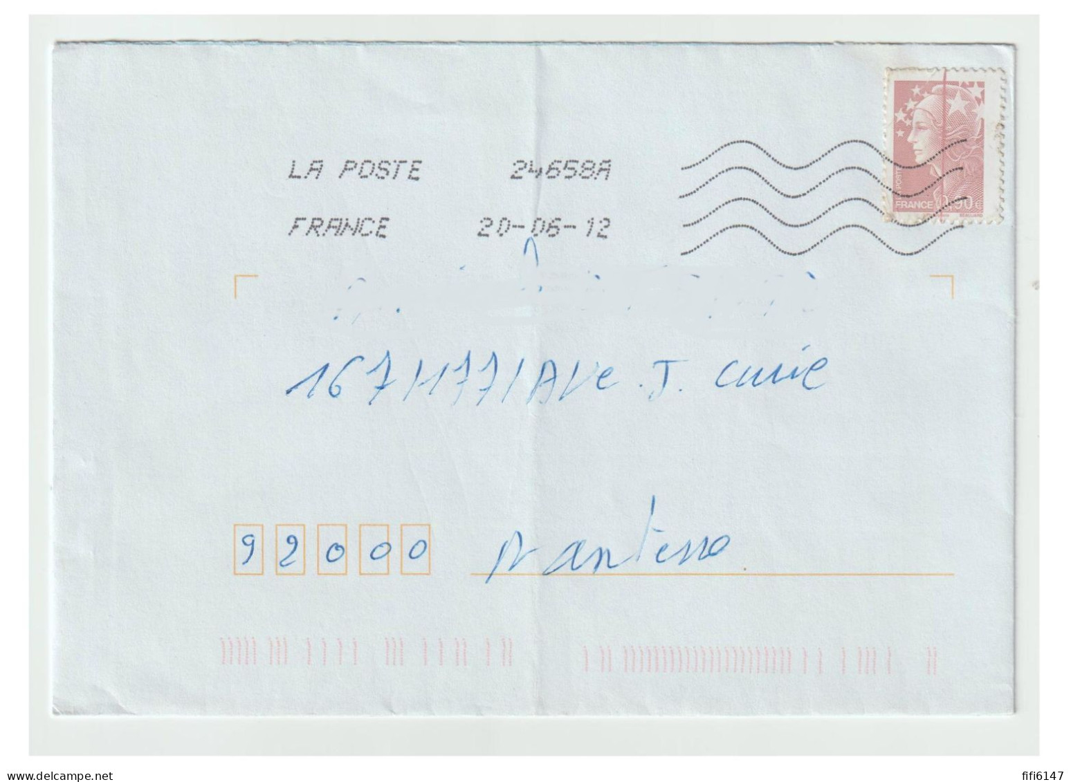 FRANCE --1009-- 090c Beaujard -- Timbre Traversé Par Trait De Couleur --Timbre Avec Défauts --Hélas-- - Covers & Documents