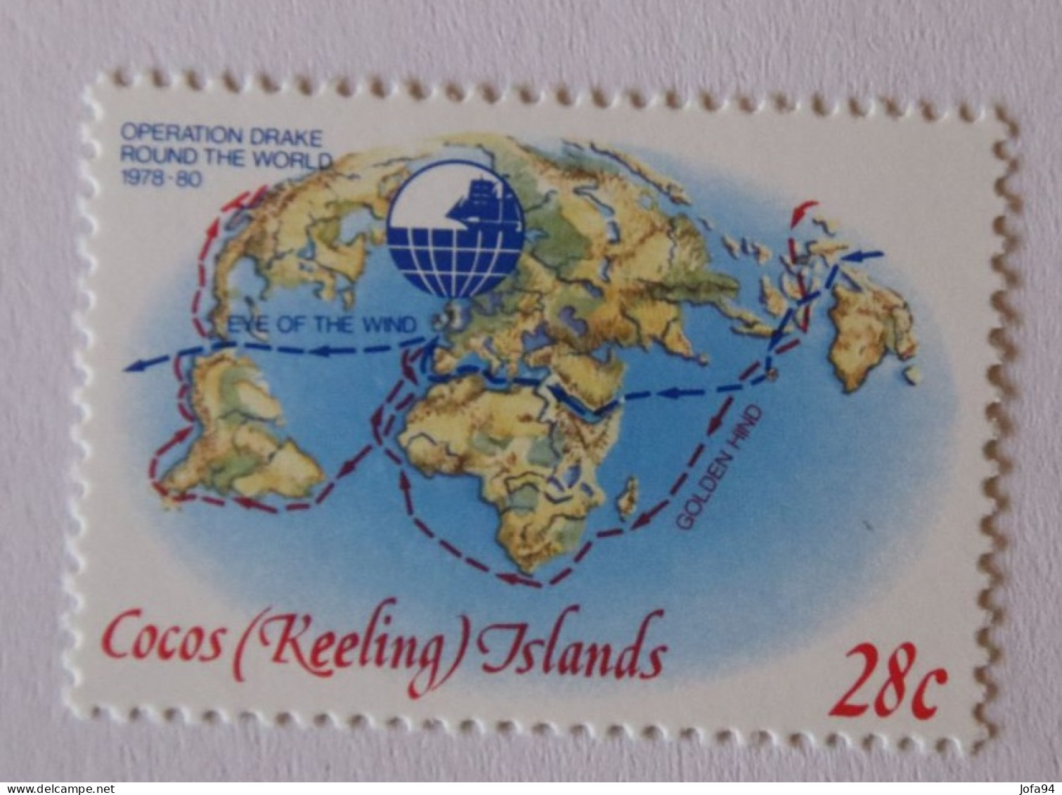 COCOS ISLANDS 1980 .Opération Drake Carte Avec Route Suivie Par Drake  . Neuf - Islas Cocos (Keeling)