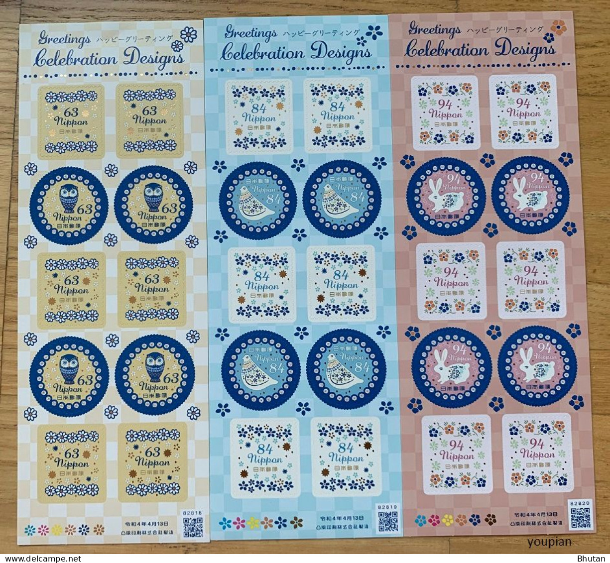 Japan 2022, Celebration Designs, Three MNH Unusual Sheetlets - Unused Stamps