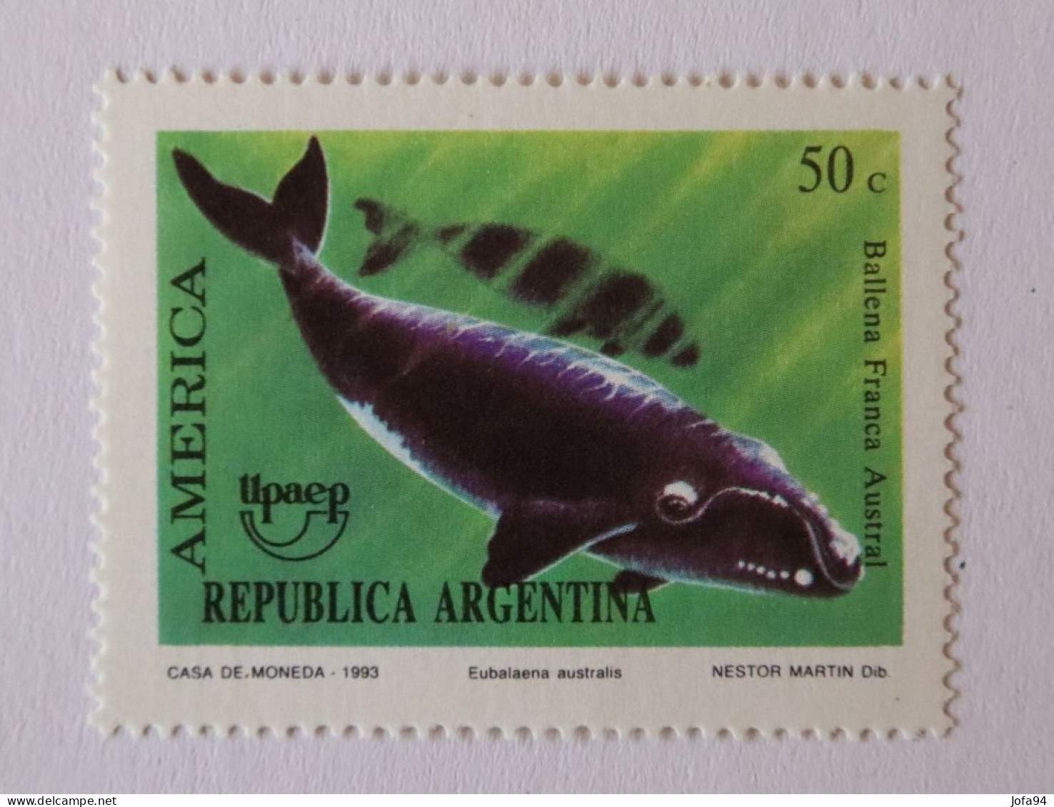 ARGENTINE 1993  Baleine Franche Australe Eubalaena Australis UPAEP. Neuf - Ongebruikt