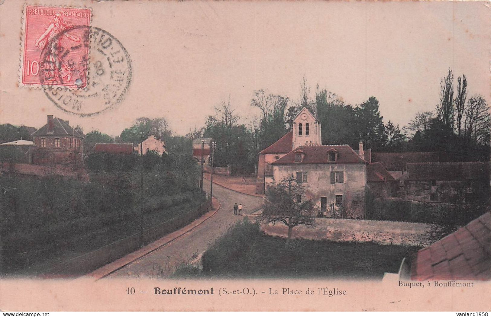 BOUFFEMONT-place De L'église(colorisée) - Bouffémont