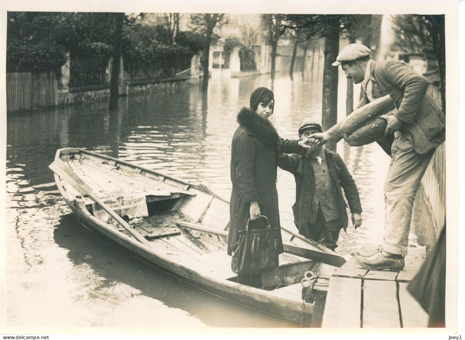 Photo Meurisse Années 1930,innondations à Champigny , Format 13/18 - Orte