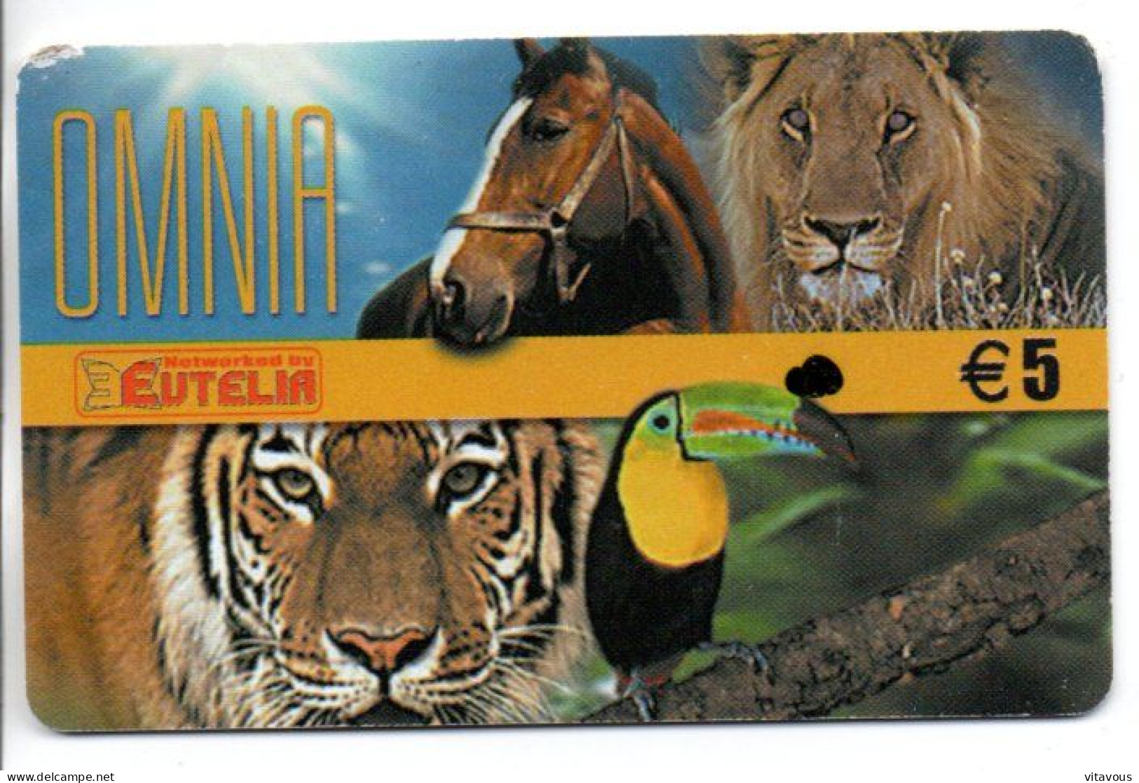 Cheval Lion Leo Carte Prépayée Telefono Italie OMNIA  Card  (D 1027) - Autres & Non Classés