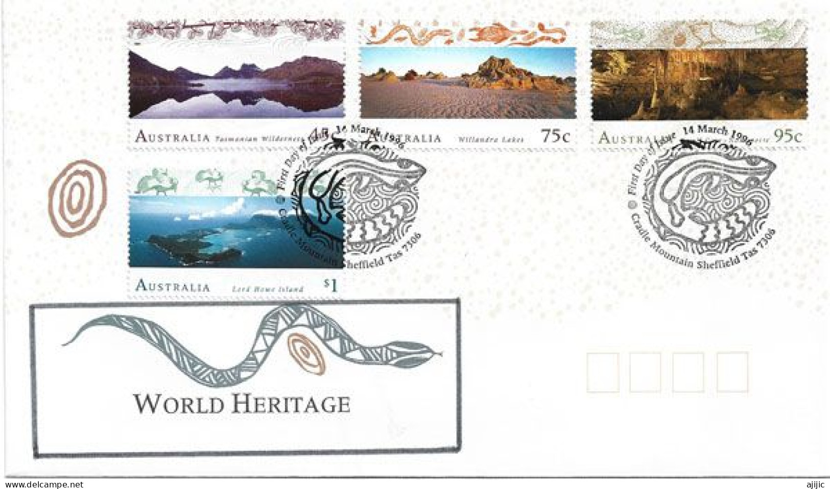 AUSTRALIA WORLD HERITAGE: Lord Howe Island,Australian Fossil Mammal Naracoorte,Willandra Lakes,etc.Special Cover - Fossili