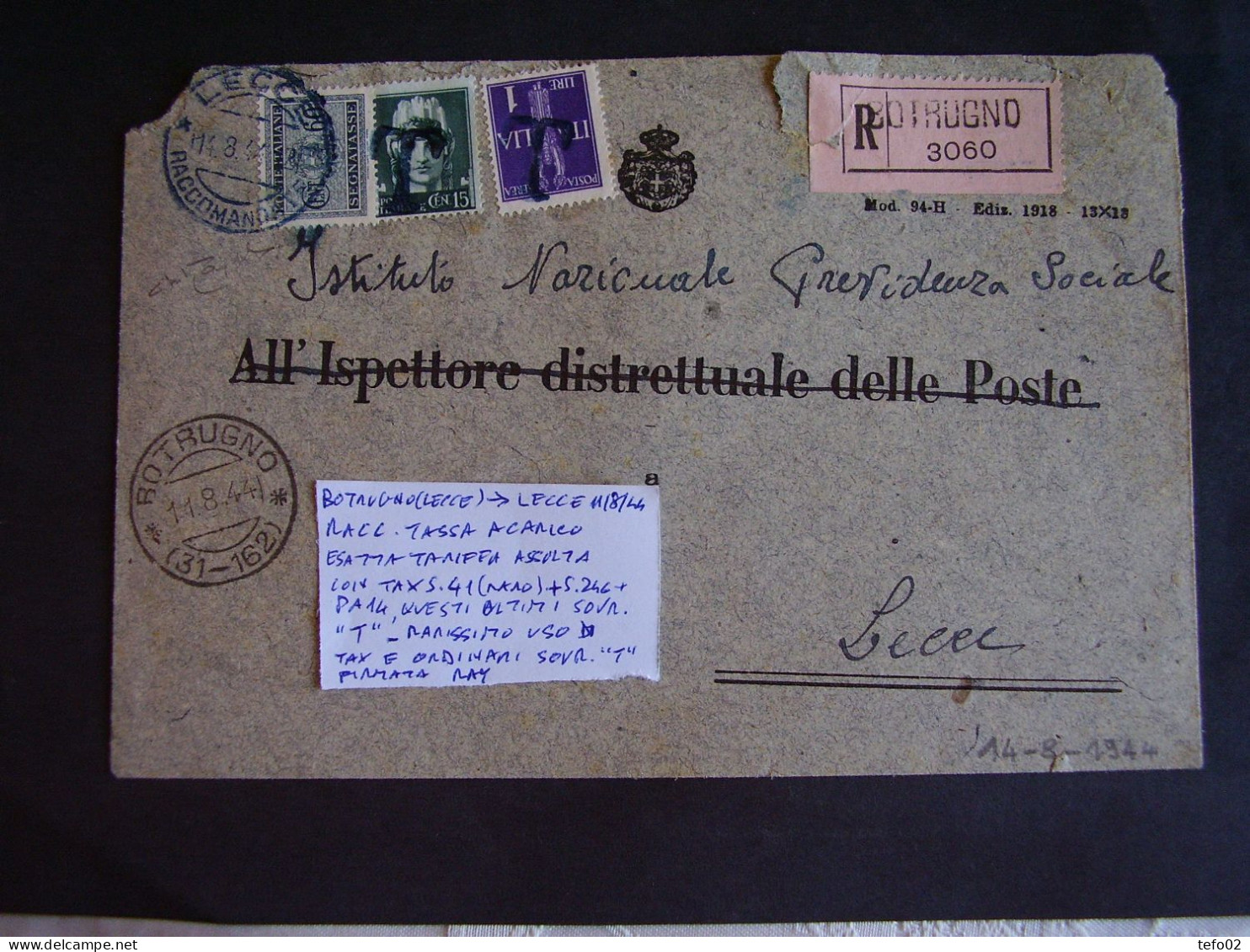 Regno/RSI/LGT/Repubblica  Storia Postale. Bell'insieme Di Tassate - Collections