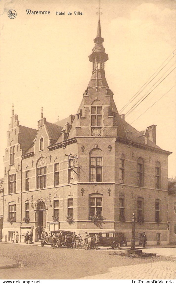 BELGIQUE - Waremme - Hotel De Ville - Voitures Anciennes - Animé - Carte Postale Ancienne - Waremme