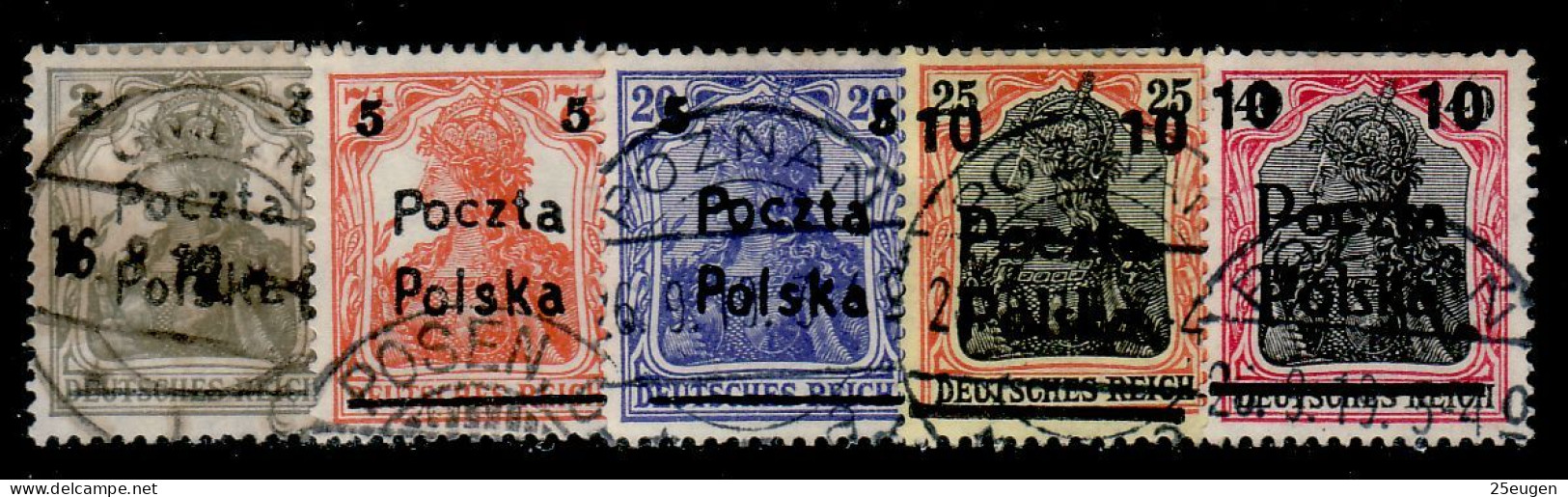 POLAND 1919 MICHEL NO: 130 - 134 USED - Used Stamps