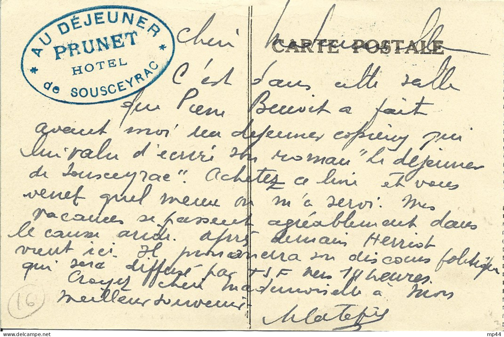 3  ---  46  SOUSCEYRAC  L'Hôtel Prunet   La Salle à Manger Et La Grande Cheminée - Sousceyrac