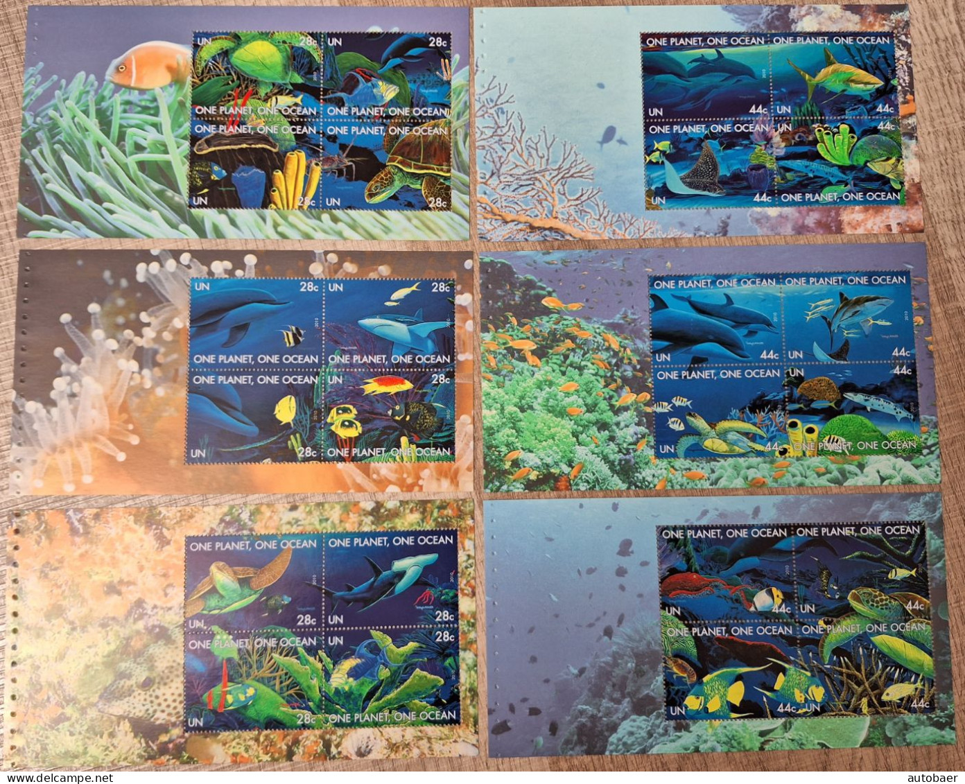 UNO U.N. United Nations New York 2010 One Planet One Ocean Mi.no. 1198-1221 6 Sheetlets From Booklet MNH ** Postfrisch - Neufs