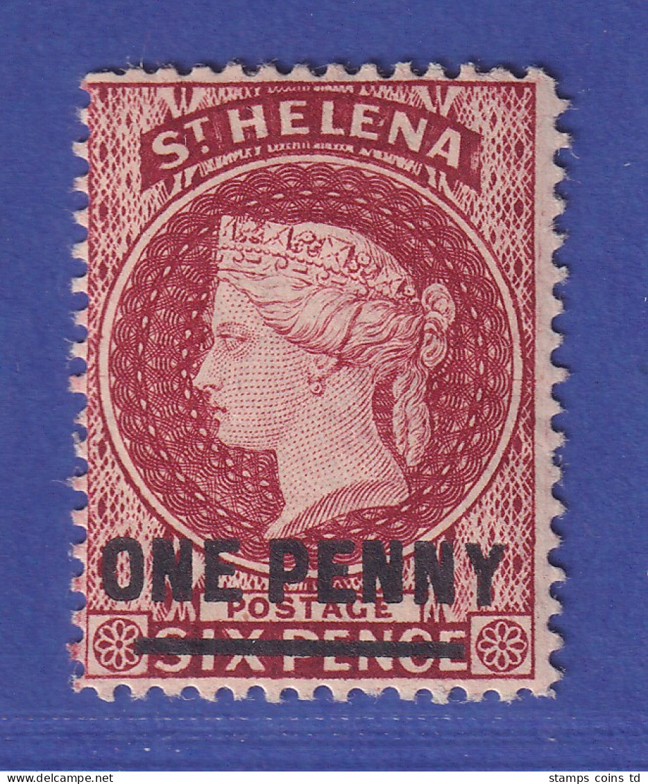 St. Helena 1880 Queen Victoria 1 Penny Mi.-Nr. 5 D Ungebraucht * - Saint Helena Island