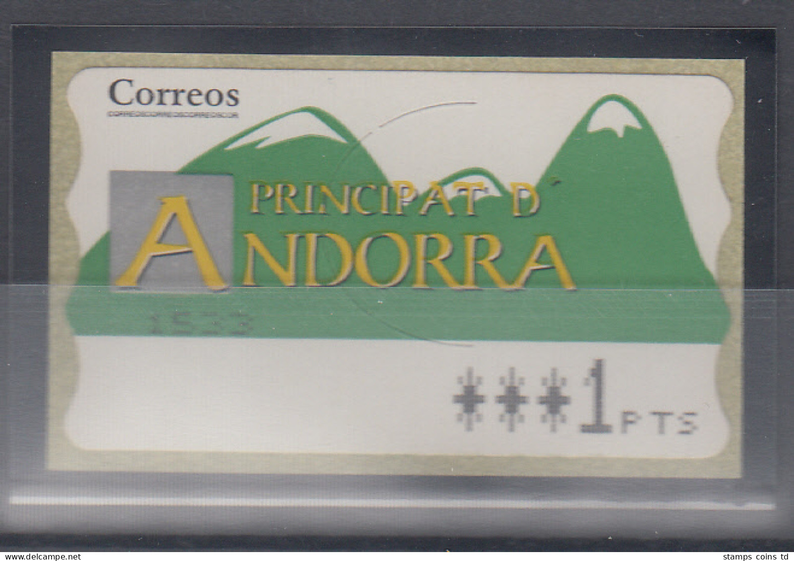 Andorra ATM Berge, Buchdruck, Normales Papier, Wert 4-stellig Aut.-Nr. 1533 - Andere & Zonder Classificatie