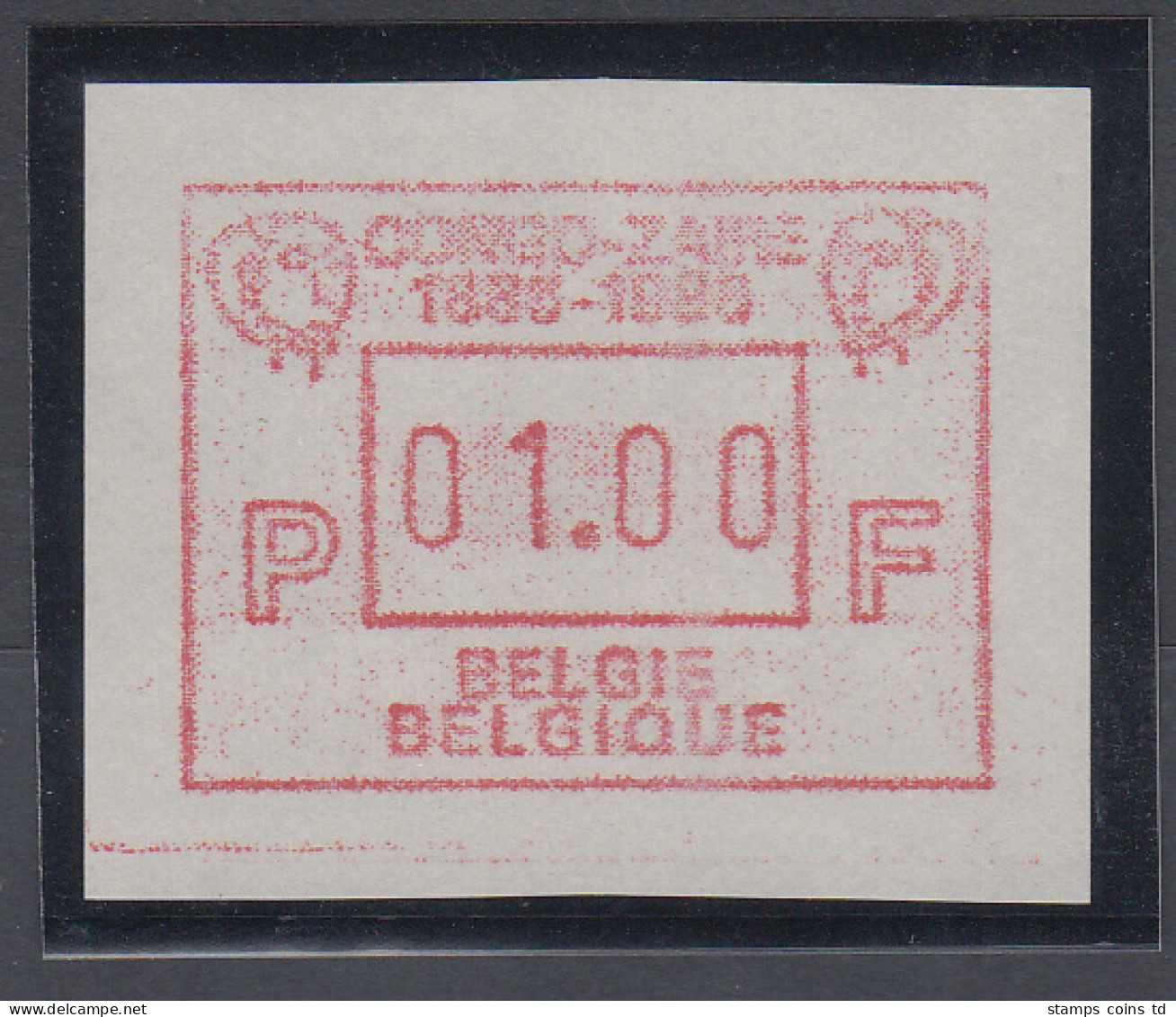 Belgien FRAMA-ATM Sonderausgabe CONGO-ZAIRE 1886-1986 Aus OA **  - Sonstige & Ohne Zuordnung