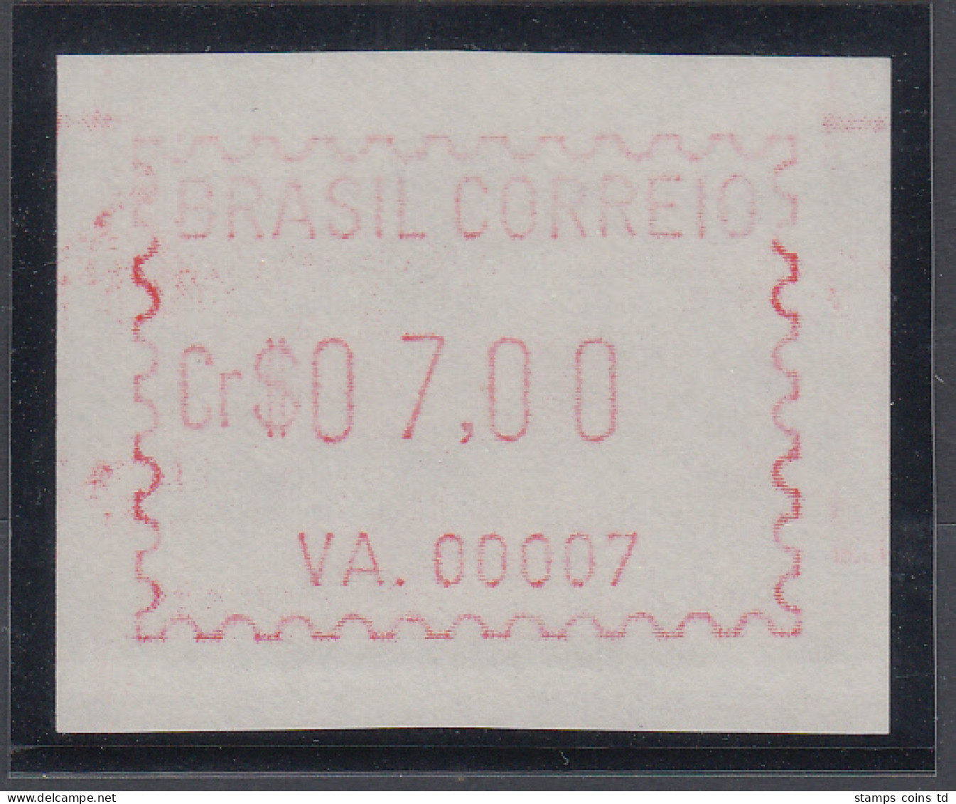 Brasilien FRAMA-ATM VA.00007, Wert 07,00 Cr$, Von VS **  - Franking Labels