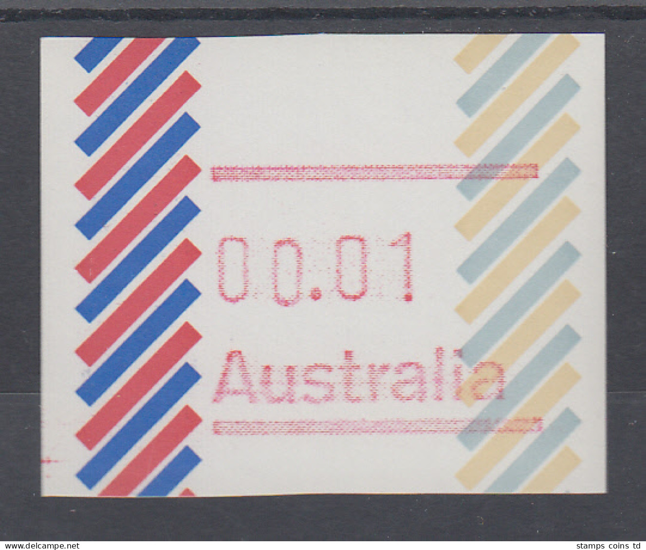 Australien Frama-ATM 1. Ausgabe 1984, Balken, Ausgabe Ohne Postcode ** - Automatenmarken [ATM]