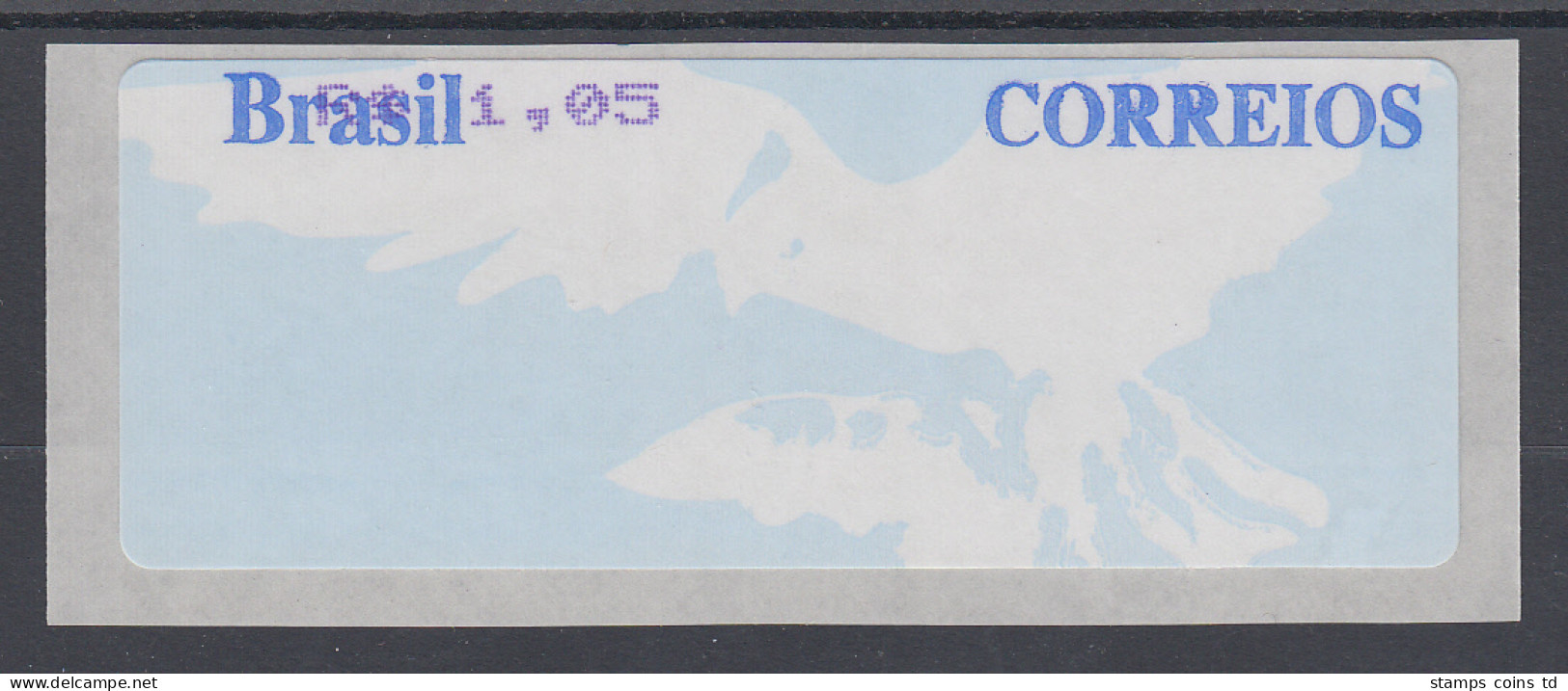 Brasilien Procomp-ATM Taube Mit Wert Oben, 2003 Mi.-Nr. 9, Wertstufe R$ 1,05 ** - Franking Labels