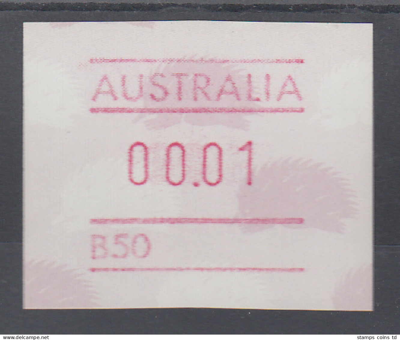 Australien Frama-ATM 4. Ausgabe 1987 Ameisenigel, Fehlverwendung Mit B-Nummer ** - Machine Labels [ATM]