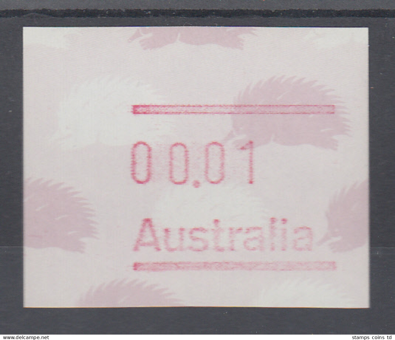 Australien Frama-ATM 4. Ausgabe 1987, Ameisenigel, Ausgabe Ohne Postcode ** - Automatenmarken [ATM]