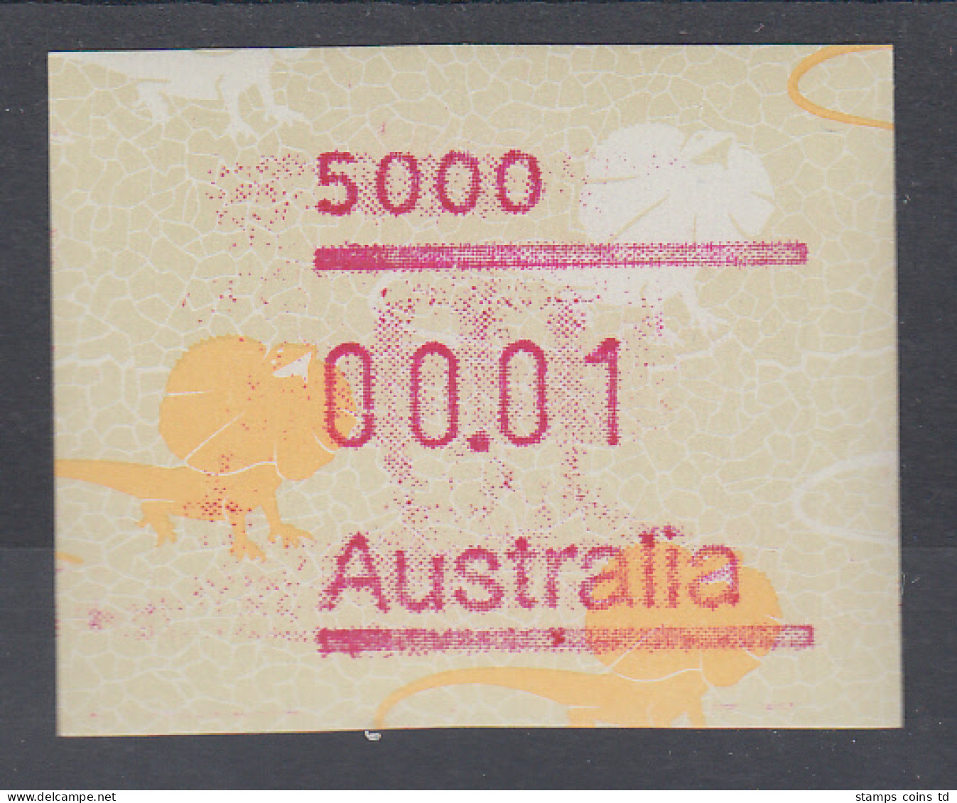 Australien Frama-ATM Kragenechse, Mit Postcode 5000 ** - Timbres De Distributeurs [ATM]