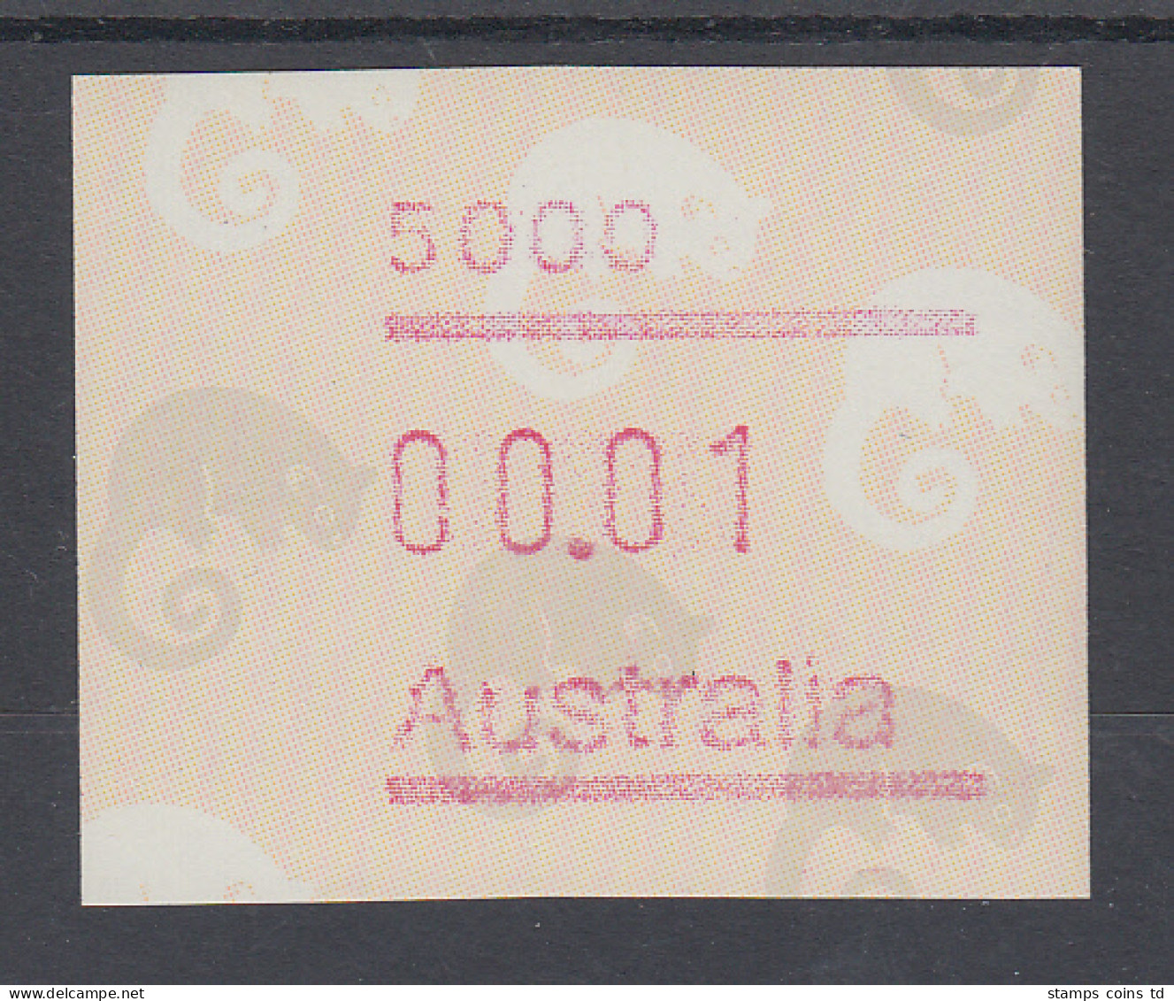 Australien Frama-ATM Ringelschwanz-Opossum, Mit Postcode 5000 ** - Timbres De Distributeurs [ATM]