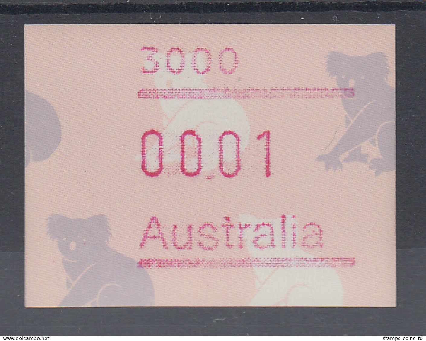 Australien Frama-ATM Koala Mit Postcode 3000 ** - Timbres De Distributeurs [ATM]