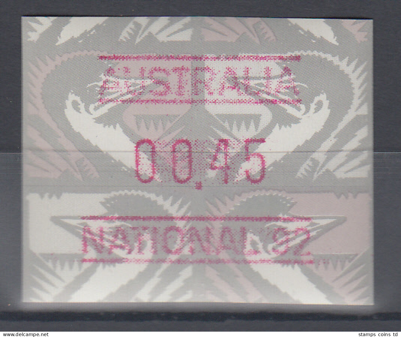 Australien Frama-ATM Emu Grau Sonderausgabe NATIONAL Stamp Show 1992 ** - Machine Labels [ATM]