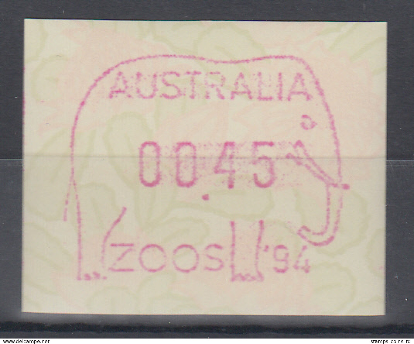 Australien Frama-ATM Waratah-Blume Sonderausgabe ZOOS `94 Elefant ** - Machine Labels [ATM]