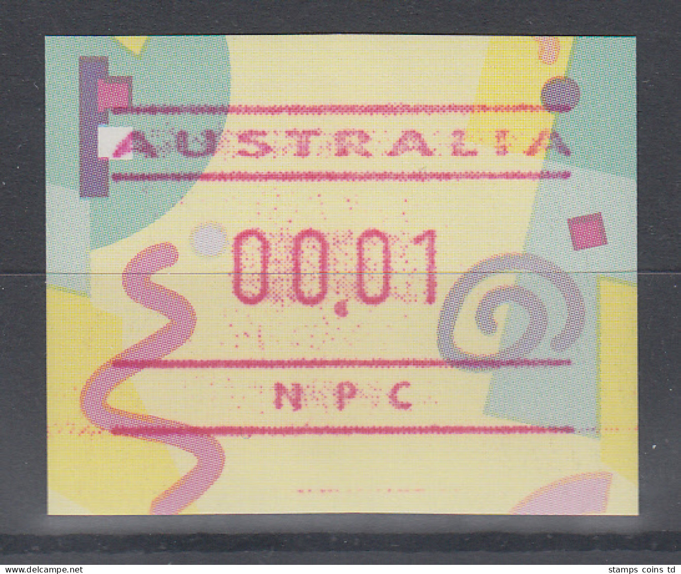 Australien Frama-ATM "Festive Frama"  Mit Kennung NPC  ** - Vignette [ATM]