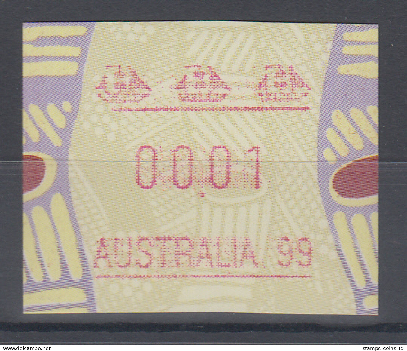 Australien Frama-ATM Aboriginal-Art Sonderausgabe Australia 99 ** Linie Kurz  - Timbres De Distributeurs [ATM]