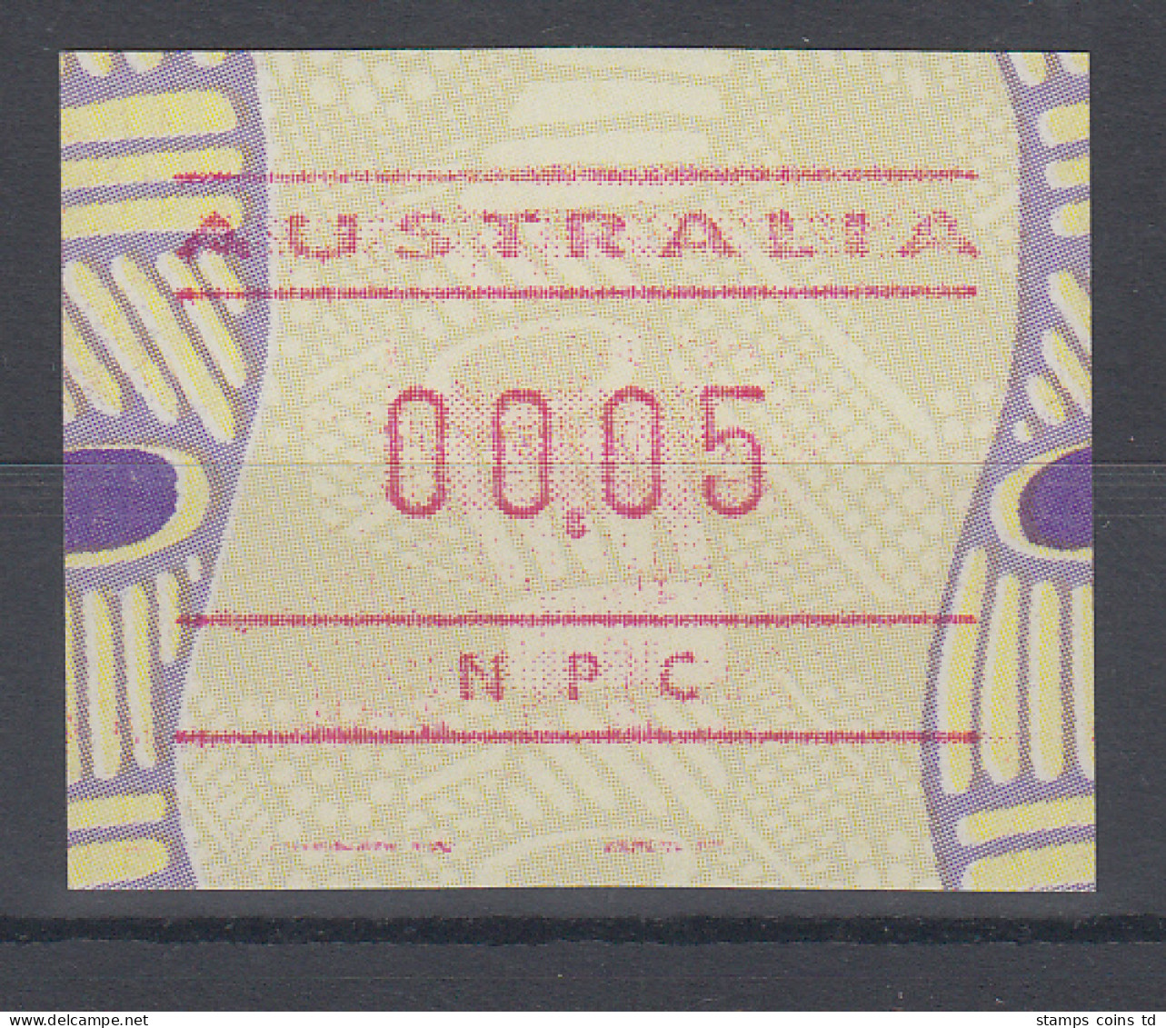 Australien Frama-ATM Aboriginal-Art Mit Automatennummer NPC ** - Machine Labels [ATM]