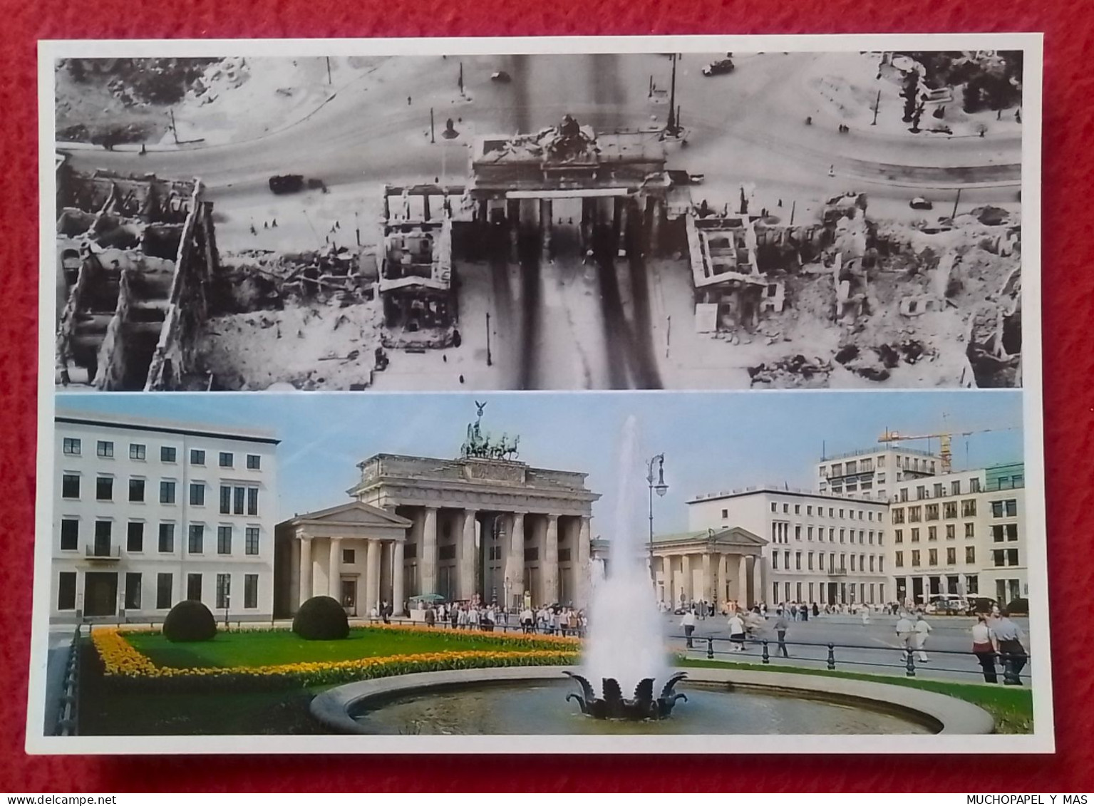 POSTAL POST CARD CARTE POSTALE POSTKARTE GERMANY DEUTSCHLAND BERLIN BRANDENBURGER TOR PUERTA. 1945 UND HEUTE AND TODAY.. - Porte De Brandebourg