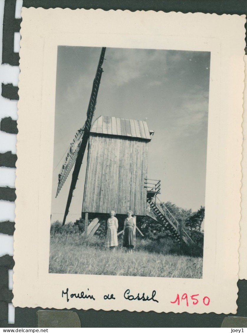 3 Photos ,moulin De Cassel En 1950 Et 2 Photos Sur La Plage De Bray Dune - Orte