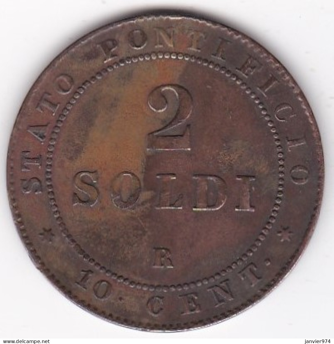 Pie IX / Pio IX. 2 Soldi 1866 An. XXI, Zecca Di Roma - Vaticano (Ciudad Del)