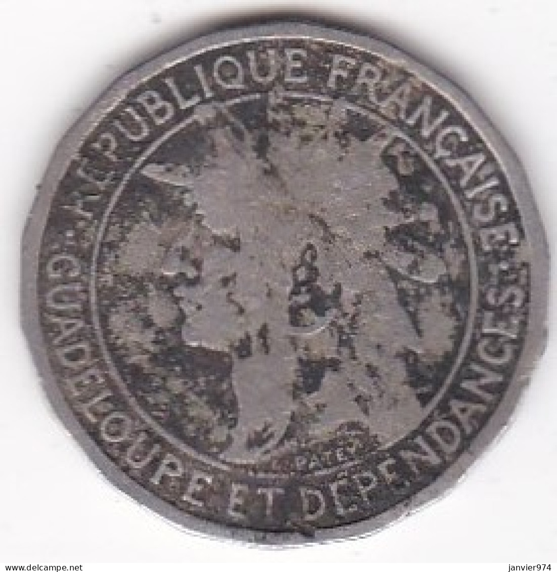 Colonie De La Guadeloupe, Bon Pour 50 Centimes 1903, En Maillechort, Lec# 50 - Guadeloupe & Martinique