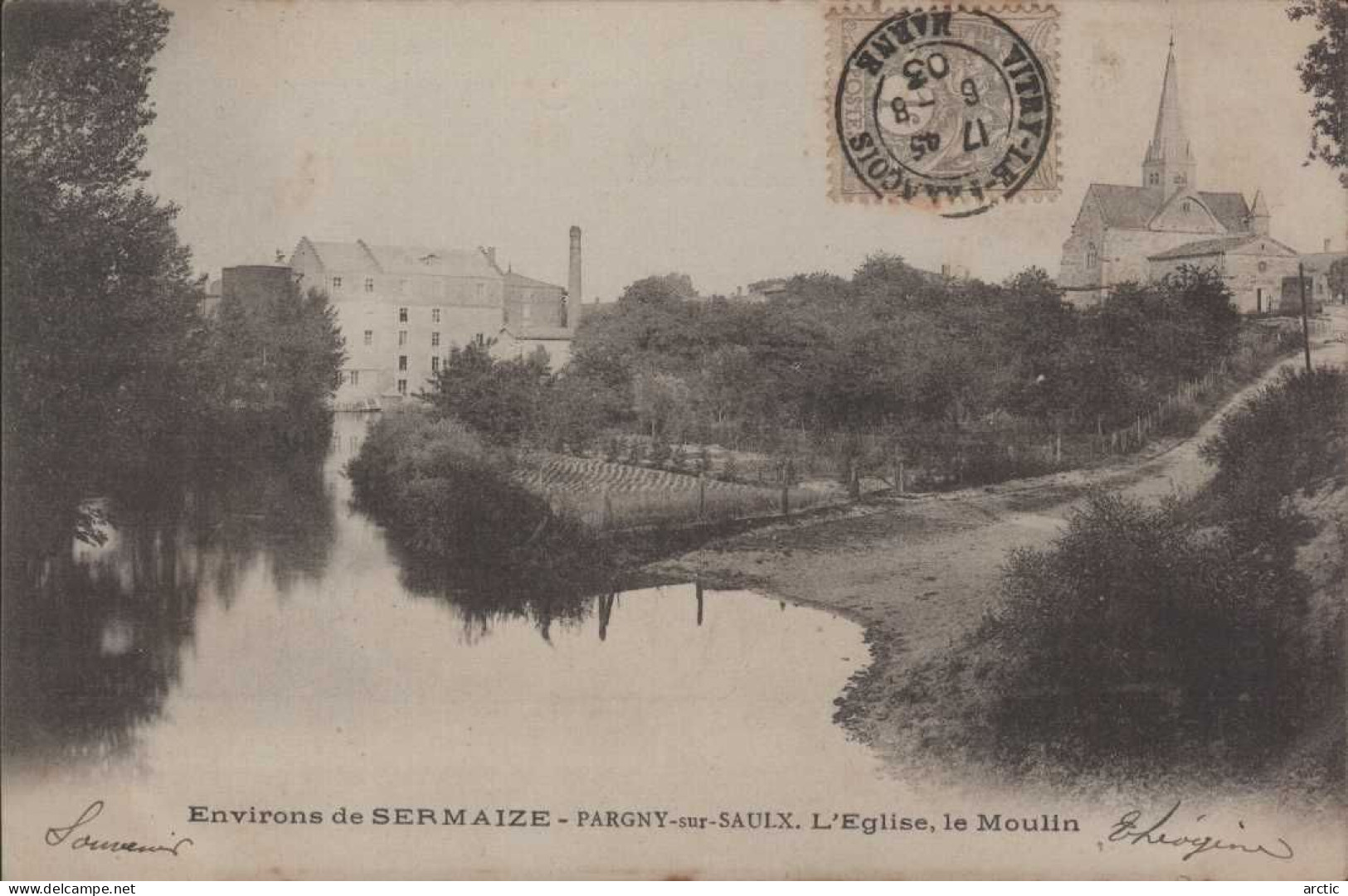 Environs De SERMAIZE PARGNY Sur SAULX  L'Eglise  Le Moulin - Pargny Sur Saulx