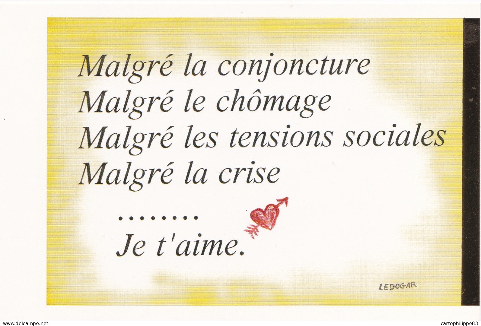 ILLUSTRATEUR MARC LEDOGAR DECLARATION " JE T'AIME " - Ledogar