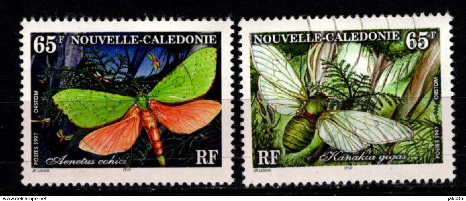 - Nelle Caledonie - 1997 - YT N° 731 + 733 -  Oblitérés -  Faune - Insectes - Used Stamps