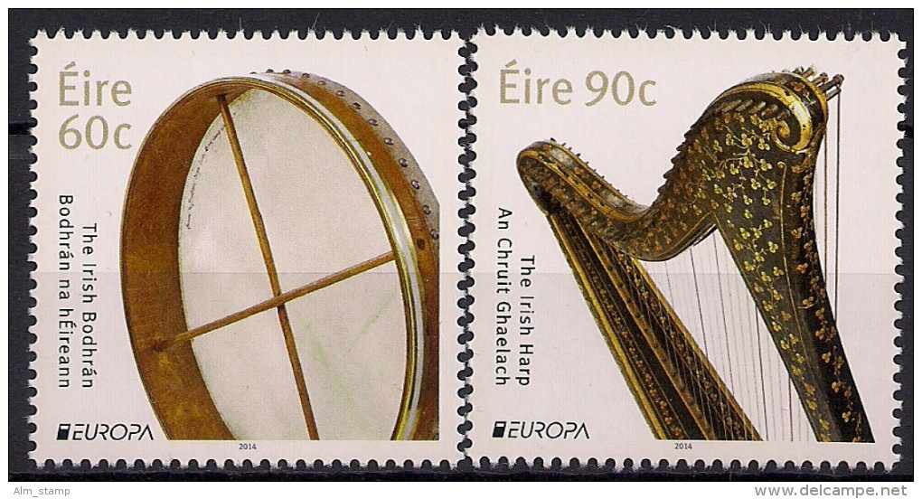 2014 Irland Éire  Mi. 2089-90 **MNH  Europa    Musikinstrumente - 2014