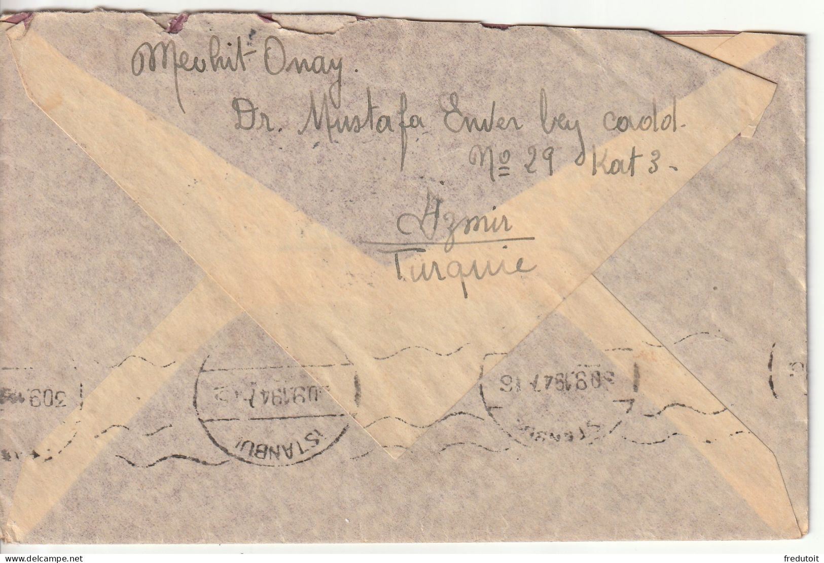 TURQUIE - LETTRE D'IZMIR  Le 28/09/1947 Pour Paris - Lettres & Documents