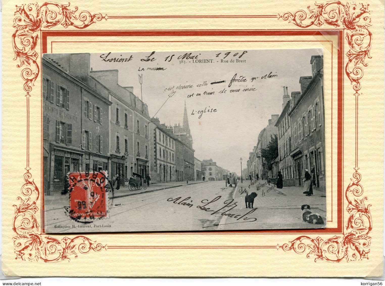 LORIENT ** LA RUE DE BREST EN 1908   ** - Lorient