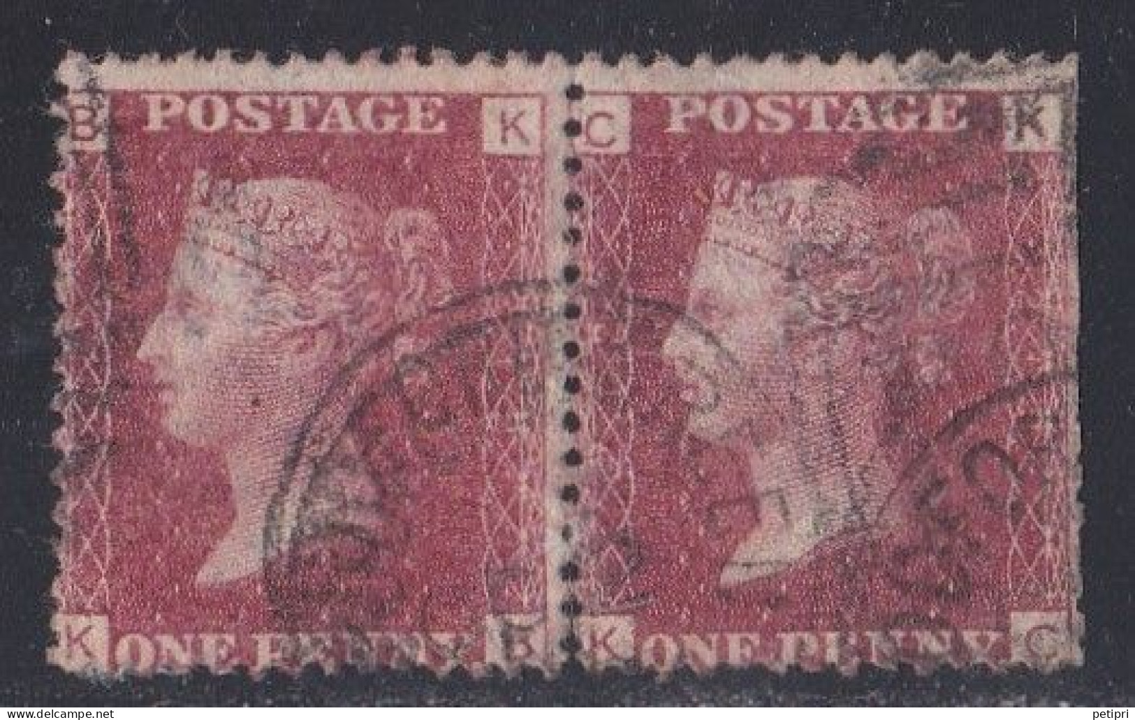 Grande Bretagne - 1840 - 1901  Victoria - 1 P Dentelé  KB KC  Y&T N ° 26  Paire Oblitéré - Used Stamps